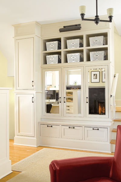 whole house remodel bungalow interior stairway built-in storage used as coat closet