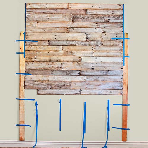 money saving blogger DIY project shipping pallet wood headboard step 3