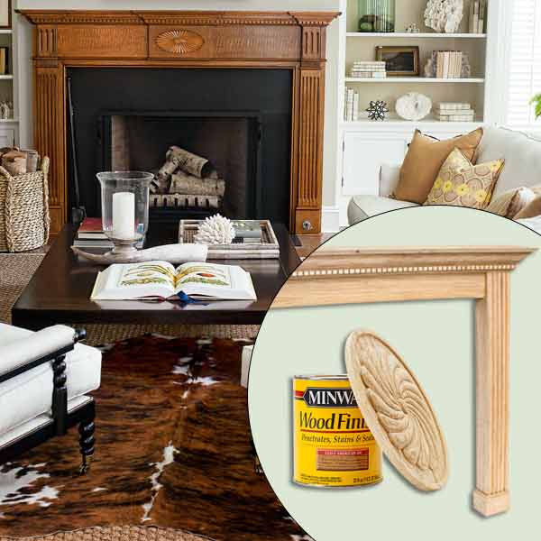 get this look naturalist living room with georgian style stained mantel