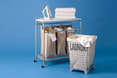 2 styles of laundry bin with accessories