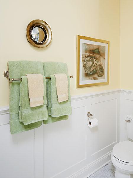 master bathroom renovated with focus on trim around the bath