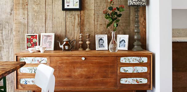 wall covered in rustic looking wood planks