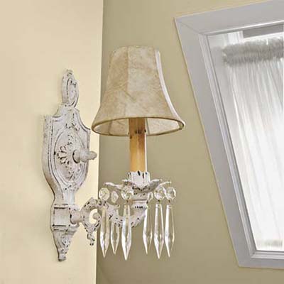vintage-style sconces replace pedestrian fixtures

