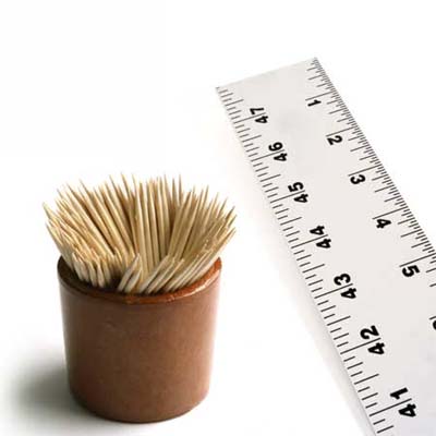 toothpicks and metal ruler