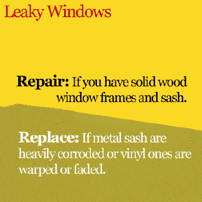 repair or replace leaky windows