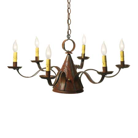 punched-tin chandelier with a Witch's Hat design