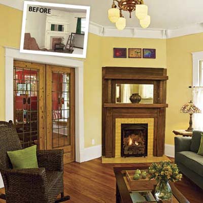before and after living room remodel