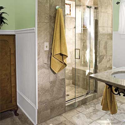 marble tile in bathroom