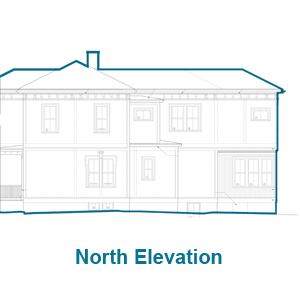 North Elevation of the Arlington Italianate TOH TV House Project