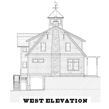 weston house project rendering of west elevation