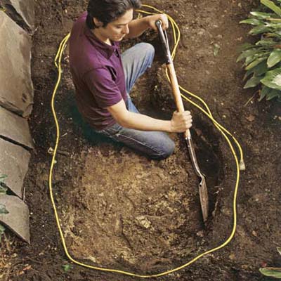 excavate the area