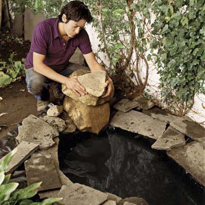 create a rock border
