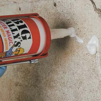 inject the adhesive into the drill holes