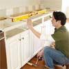 line up the cabinets