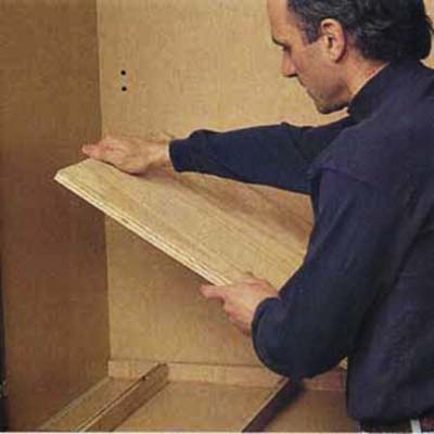 Build up the height of the main utlility cabinet with plywood
