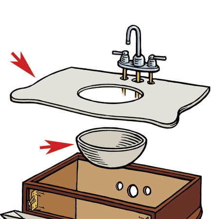 install the top and sink