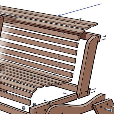 close up on slats for garden bench