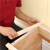 attaching the cap and trim to the mudroom bench box