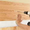 installing the fascia on the mudroom bench