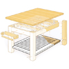 illustration of butcher-block island with the bottom shelf highlighted