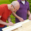 Man marking a straight cut 