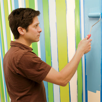 finish painting the field when painting a striped wall