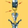 making the wire connections to rewire a lamp