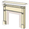 diagram showing pieces to cut to build a wood surround fireplace shelf mantel