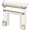 diagram of trim to cut and add to build a wood surround fireplace shelf mantel