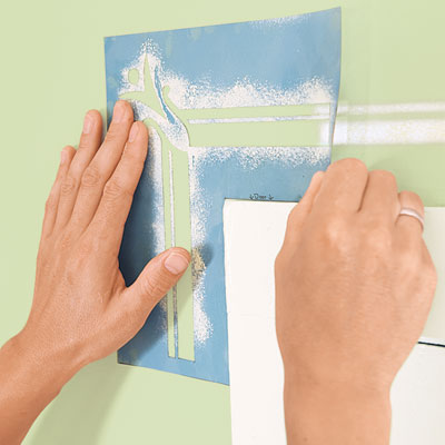 placing the corner stencil