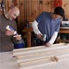attaching the cleats to the apron while building a display coffee table