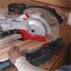 miter the frame and edge pieces while building a display coffee table