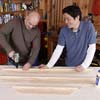 attach the lip pieces to the frame pieces while building a display coffee table