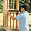 attaching the horizontal strips to the vertical strips