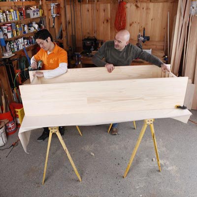 assembling the box frame of the cocktail hutch