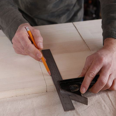 Lay out the notches for the wine rack to make a wine hutch