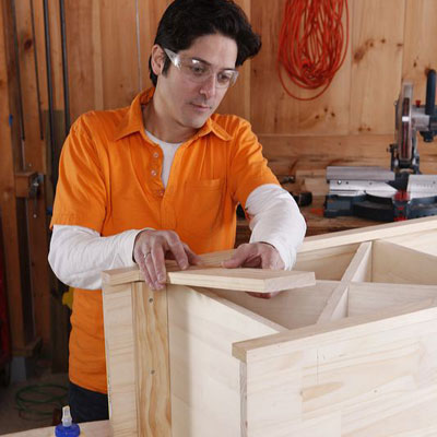 Attach the rails and stiles to make a wine hutch