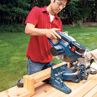 cut the pieces to make a planter bench