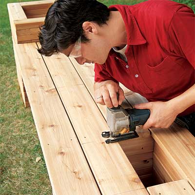 Cut the Planter Opening to make a planter bench