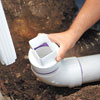 connecting a downspout adaptor to a PVC elbow