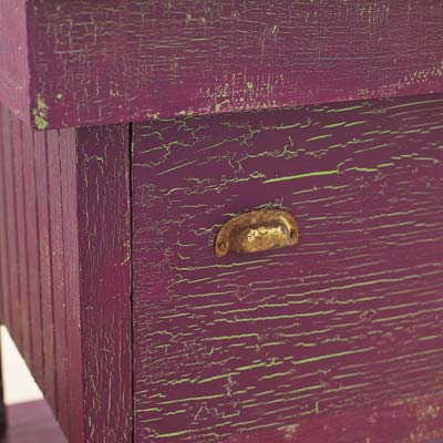 finished faux crackle on a kitchen island