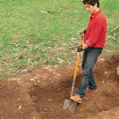 dig the base to build a stone planter
