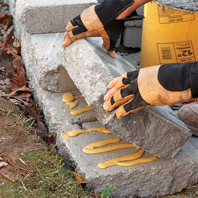 stack the courses to build a stone planter