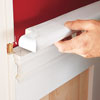 showing how the return is notched to fit the trim molding
