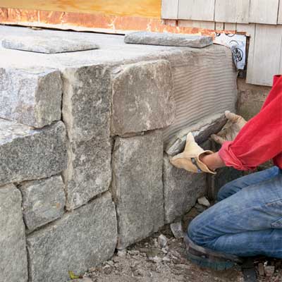 clad the sides to clad concrete steps in stone
