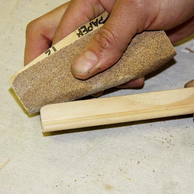 sanding the trim