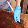 final steps to build a table from salvage beams