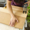 cutting out the seat of a Westport chair with a jigsaw