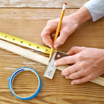 marking 8-inch intervals on a story stick