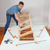 installing the 2x4 support frame for a storage bed